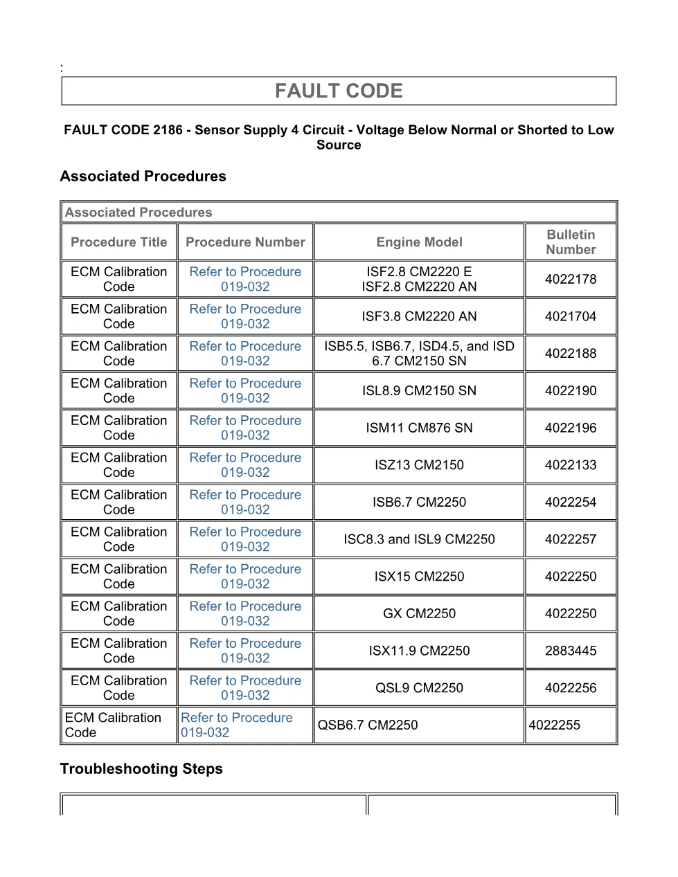 Cummins ISX11.9 code 2186 — sensor supply 4 circuit low voltage - page 3 is available after signing in