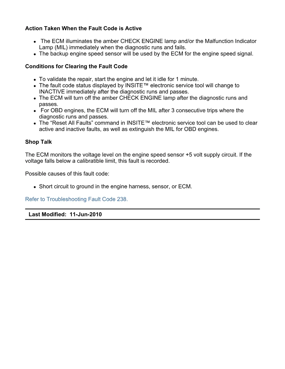Cummins ISX11.9 code 238: Sensor Supply 3 Circuit (SPN 3511 FMI - preview page 2 of 6