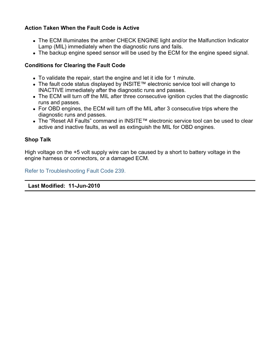 Cummins ISX11.9 code 239: Sensor Supply 3 Circuit (SPN 3511 FMI - preview page 2 of 6