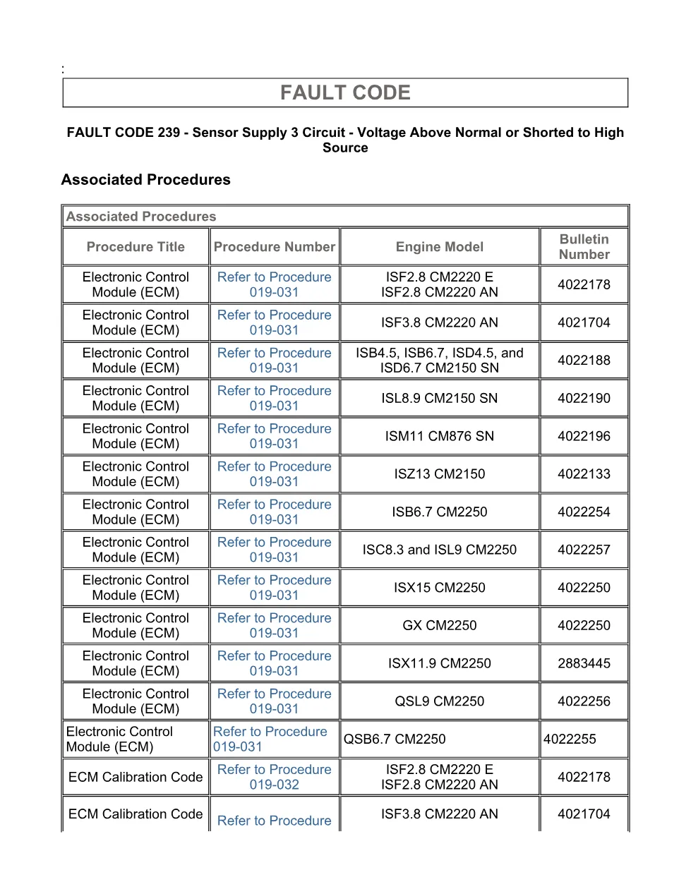 Cummins ISX11.9 code 239: Sensor Supply 3 Circuit (SPN 3511 FMI - page 3 is available after signing in