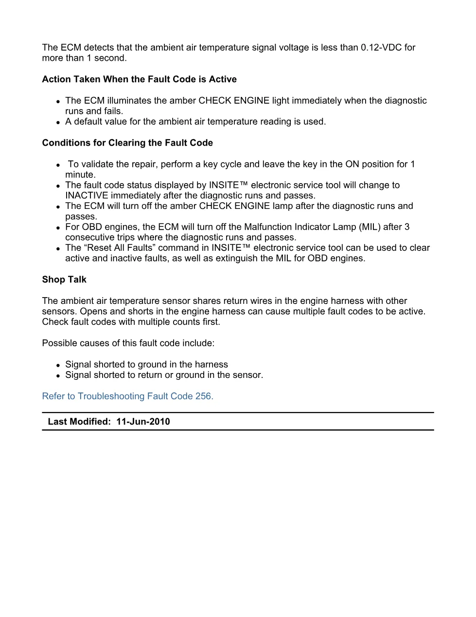 Cummins ISX11.9 code 256: Ambient Air Temperature Sensor 1 – PDF - preview page 2 of 6