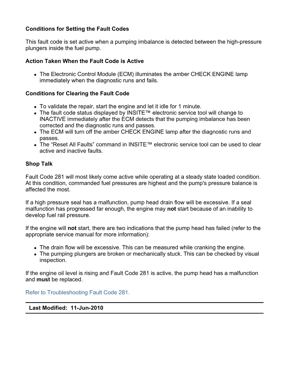 Cummins ISX11.9 code 281: Engine Fuel Pump Pressurizing Assembly - preview page 2 of 6