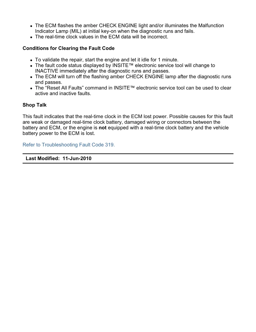 Cummins ISX11.9 code 319: Real-Time Clock Power Interrupt (SPN - preview page 2 of 6
