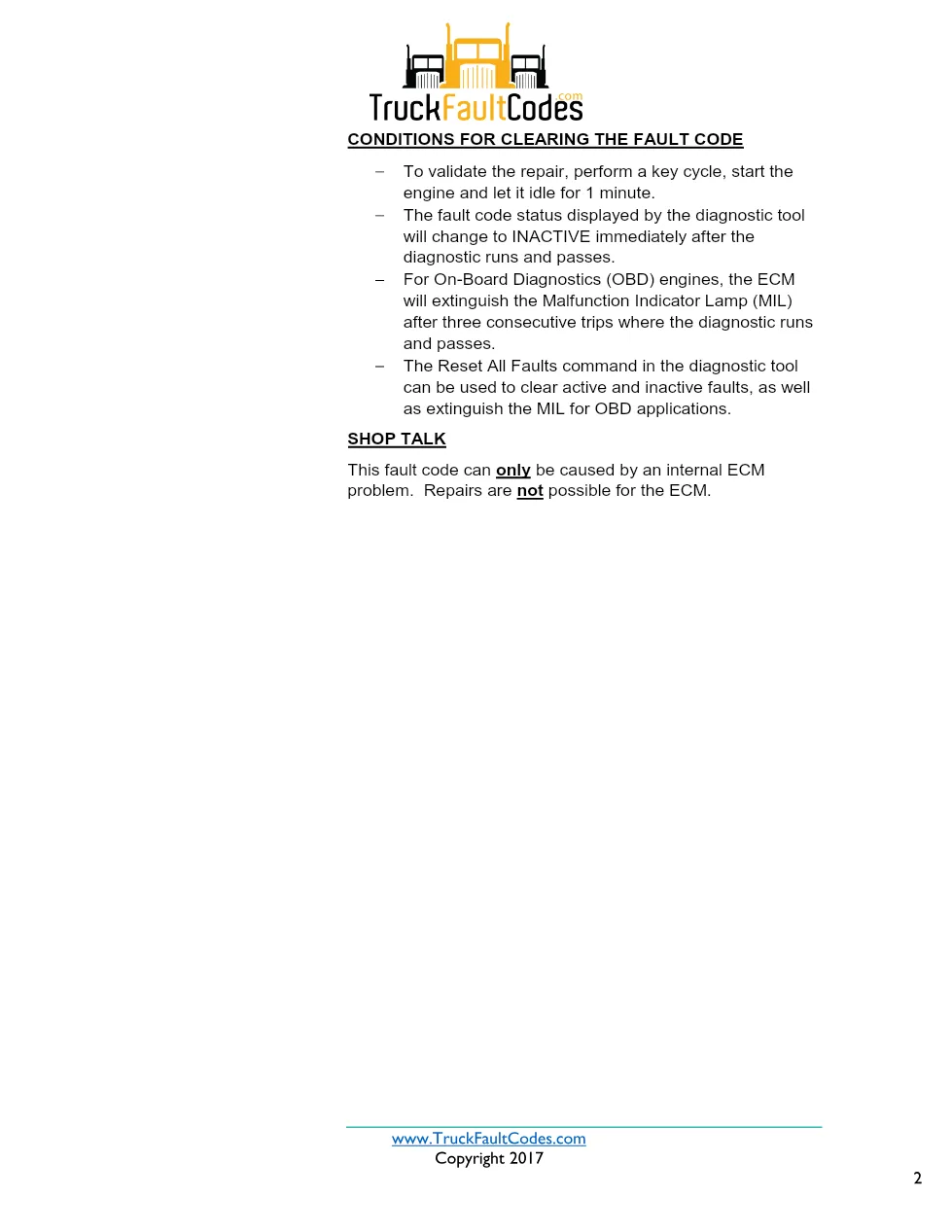 Cummins ISX12 DTC 111 Diagnostic Procedure ? Engine Control – PDF - preview page 2 of 3