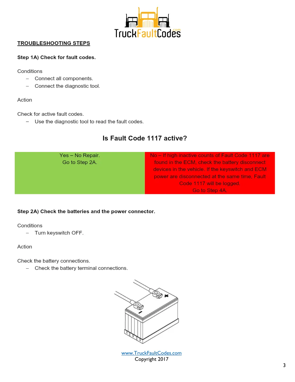 Cummins ISX12 DTC 1117 Diagnostic Procedure ? Power Supply Lost - page 3 is available after signing in