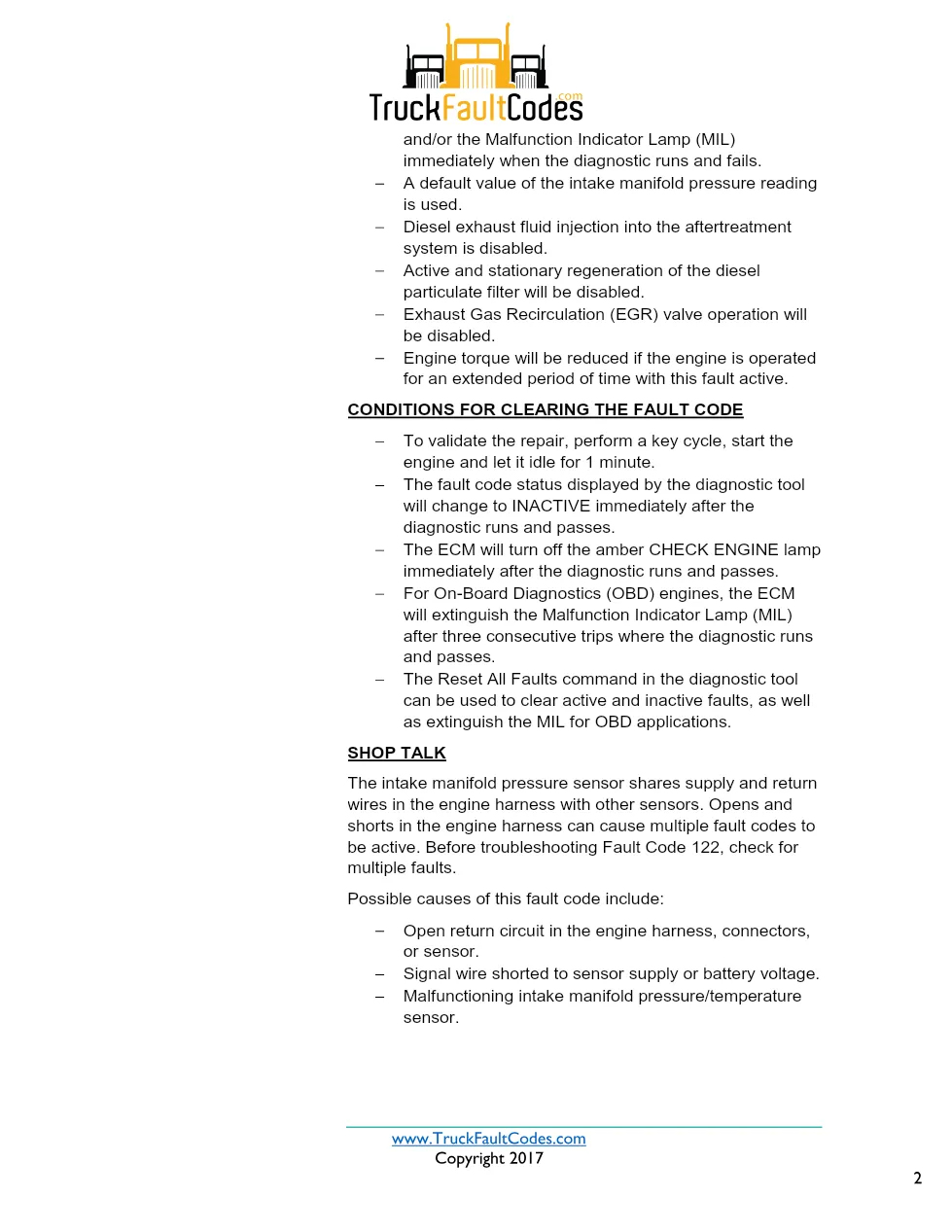 Cummins ISX12 DTC 122 Diagnostic Procedure ? Intake Manifold 1 - preview page 2 of 3