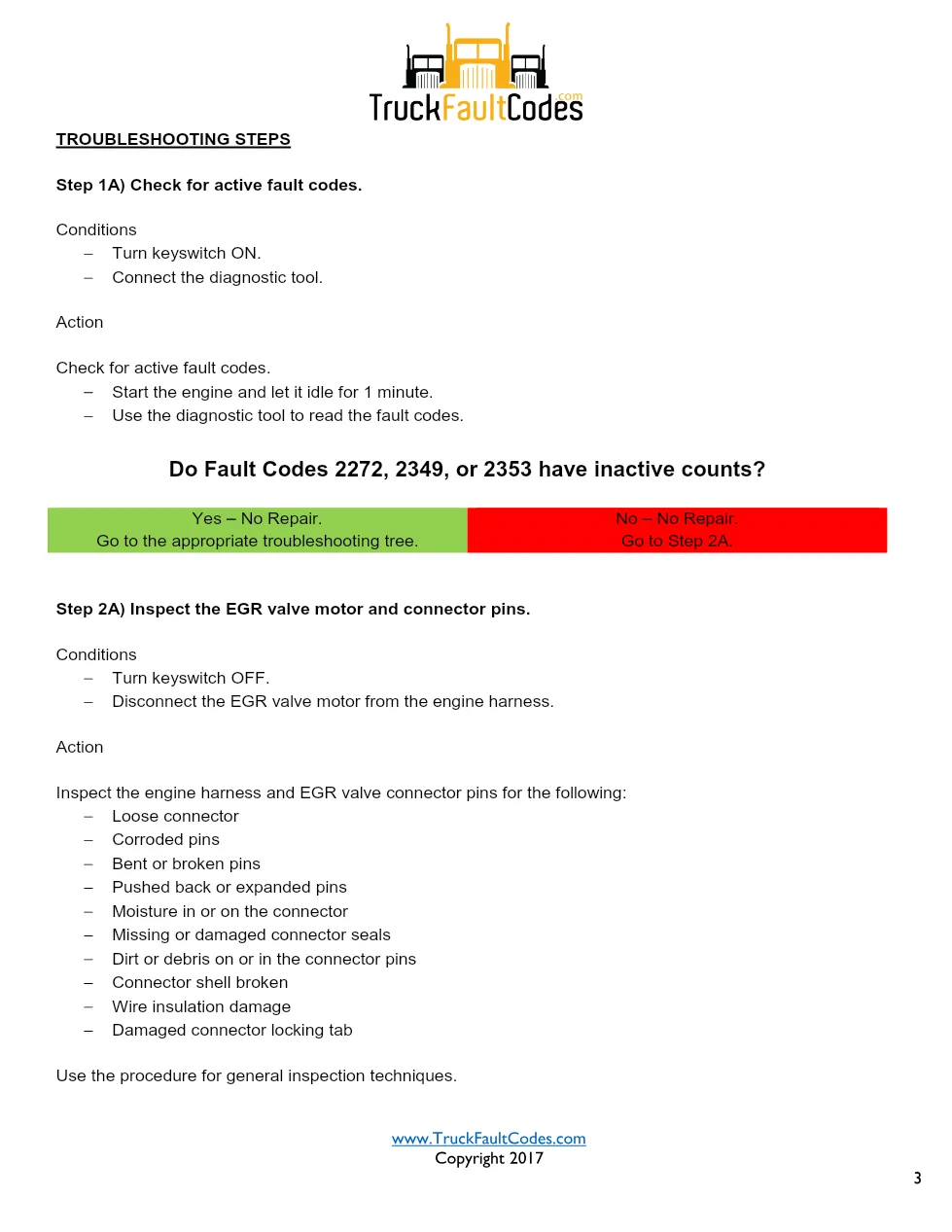 Cummins ISX12 DTC 1228 Diagnostic Procedure ? EGR Valve Position - page 3 is available after signing in