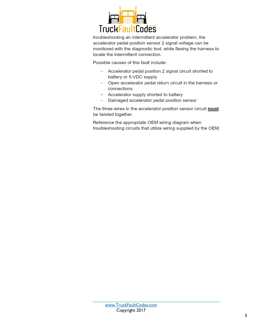Cummins ISX12 DTC 1239 Diagnostic Procedure ? Accelerator Pedal - page 3 is available after signing in
