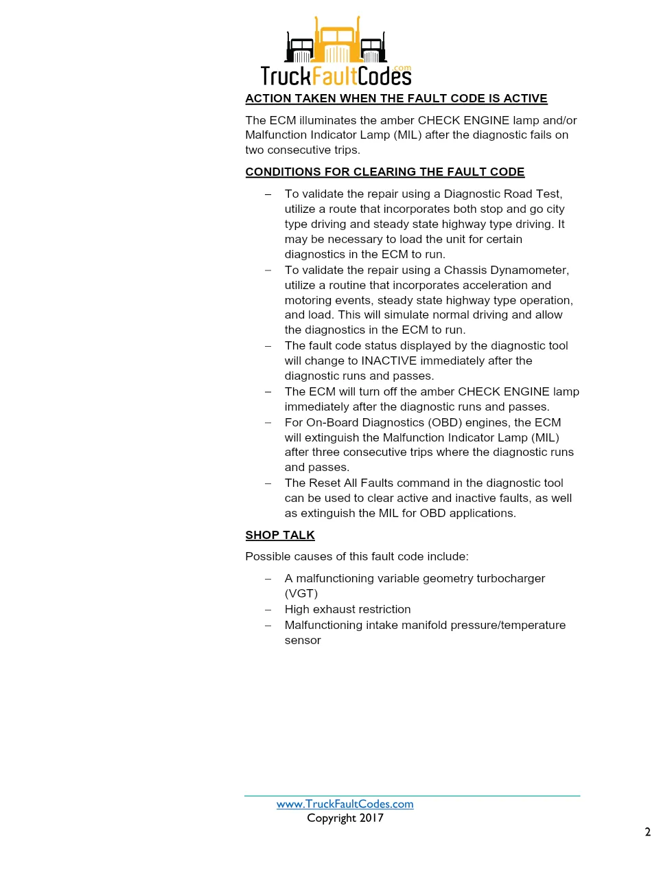 Cummins ISX12 DTC 124 Diagnostic Procedure ? Intake Manifold 1 - preview page 2 of 3