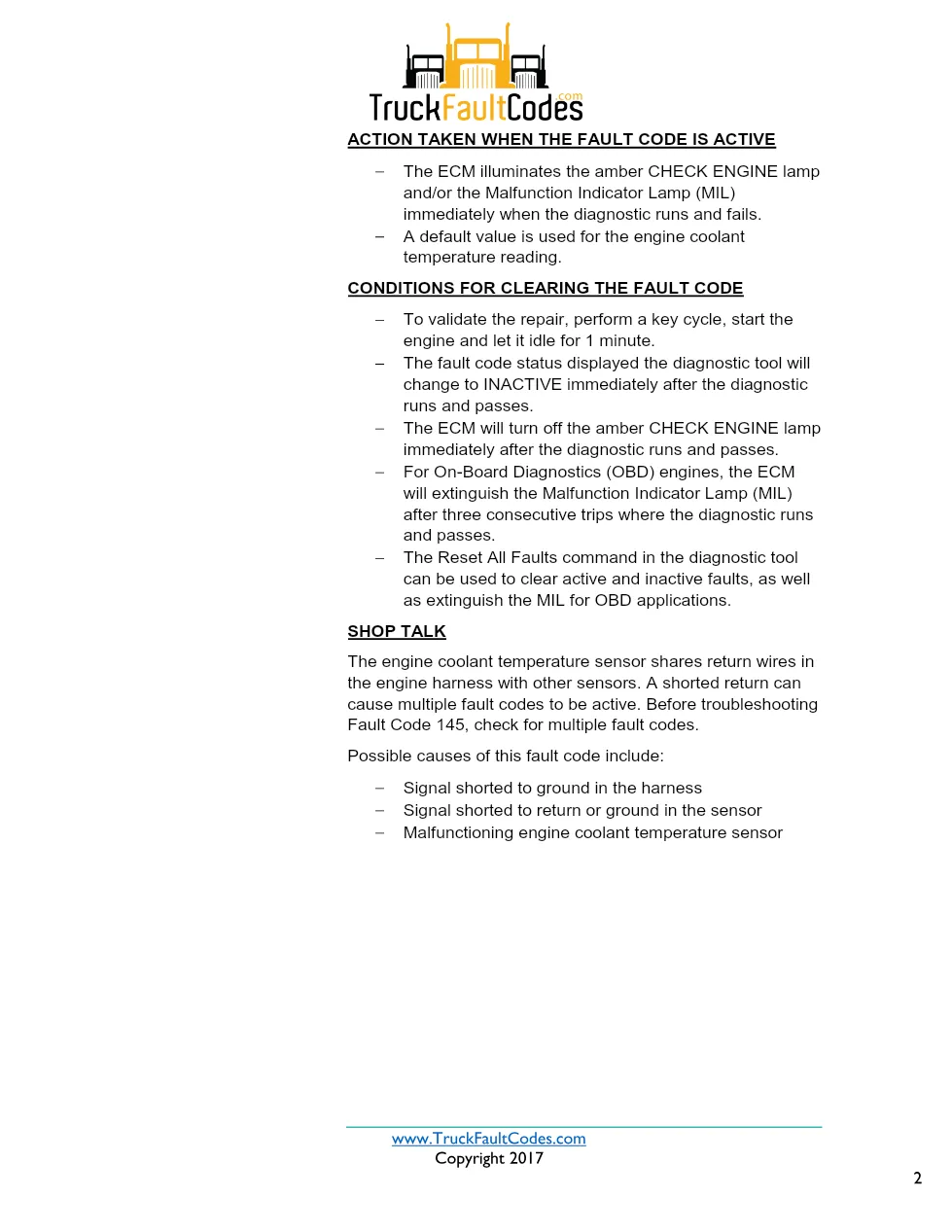 Cummins ISX12 DTC 145 Diagnostic Procedure ? Engine Coolant – PDF - preview page 2 of 3