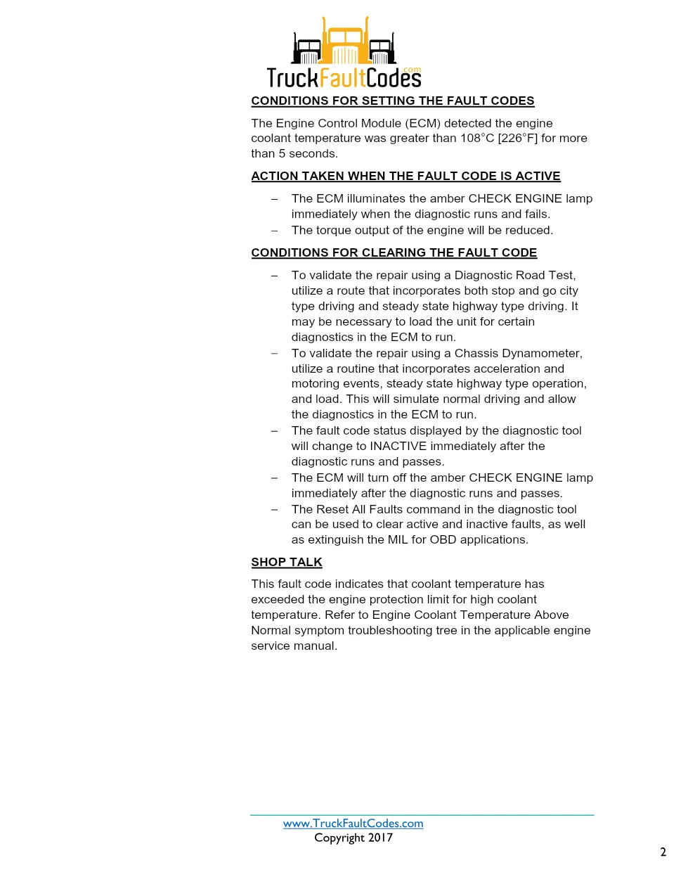 Cummins ISX12 DTC 146 Diagnostic Procedure ? Engine Coolant – PDF - preview page 2 of 3