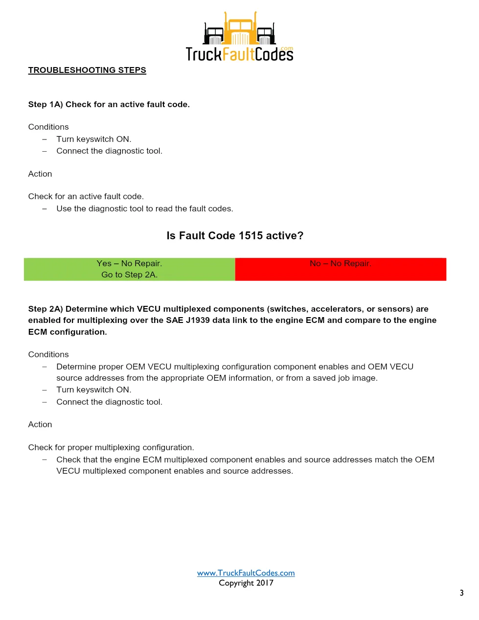 Cummins ISX12 DTC 1515 Diagnostic Procedure ? SAE J1939 – 5 pages - page 3 is available after signing in