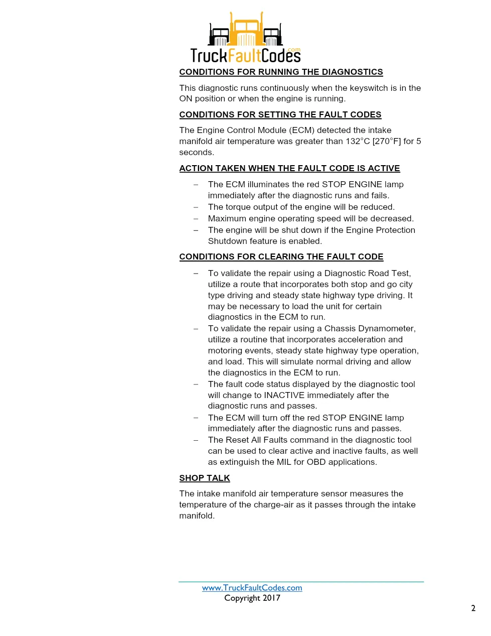 Cummins ISX12 DTC 155 Diagnostic Procedure ? Intake Manifold 1 - preview page 2 of 3