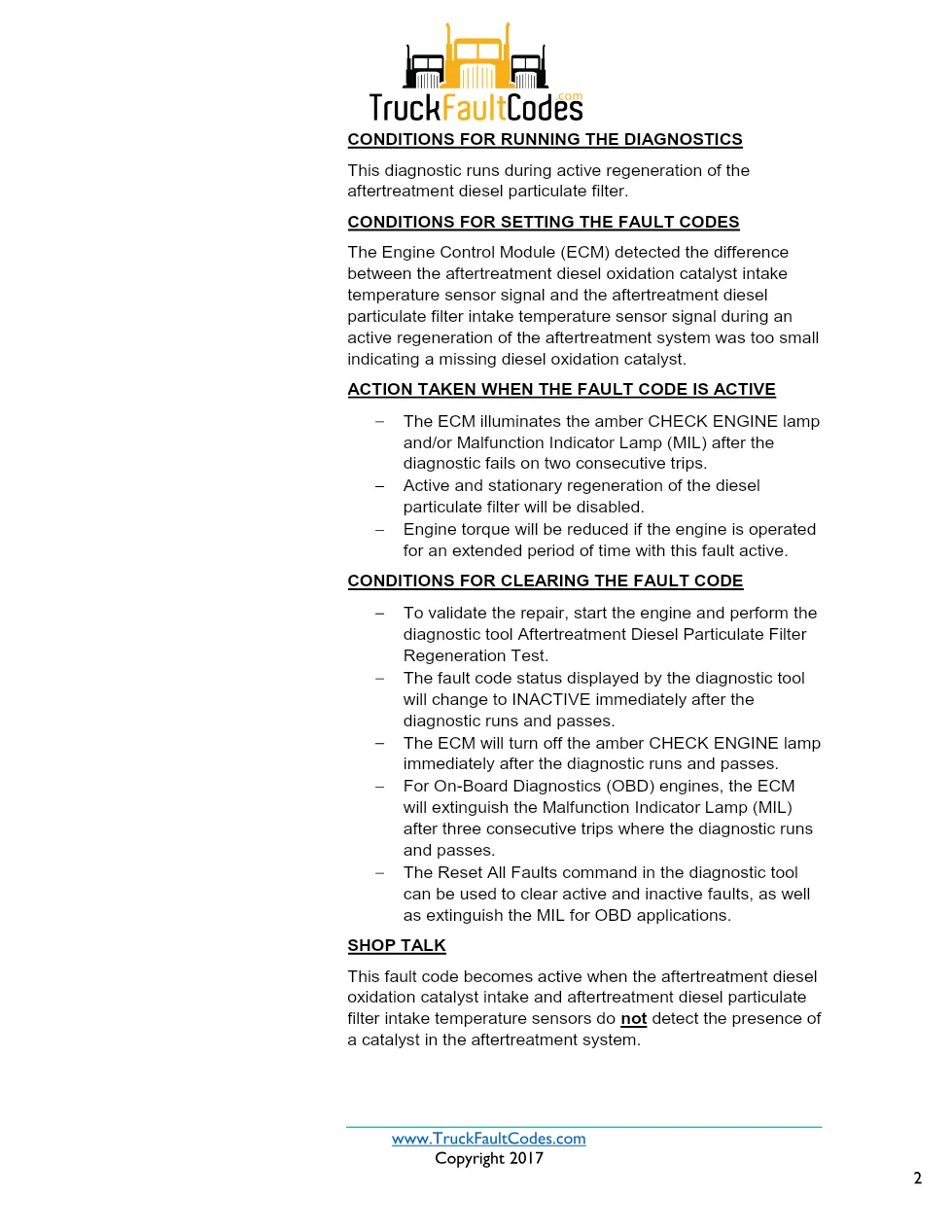 Cummins ISX12 DTC 1664 Diagnostic Procedure ? Aftertreatment - preview page 2 of 3