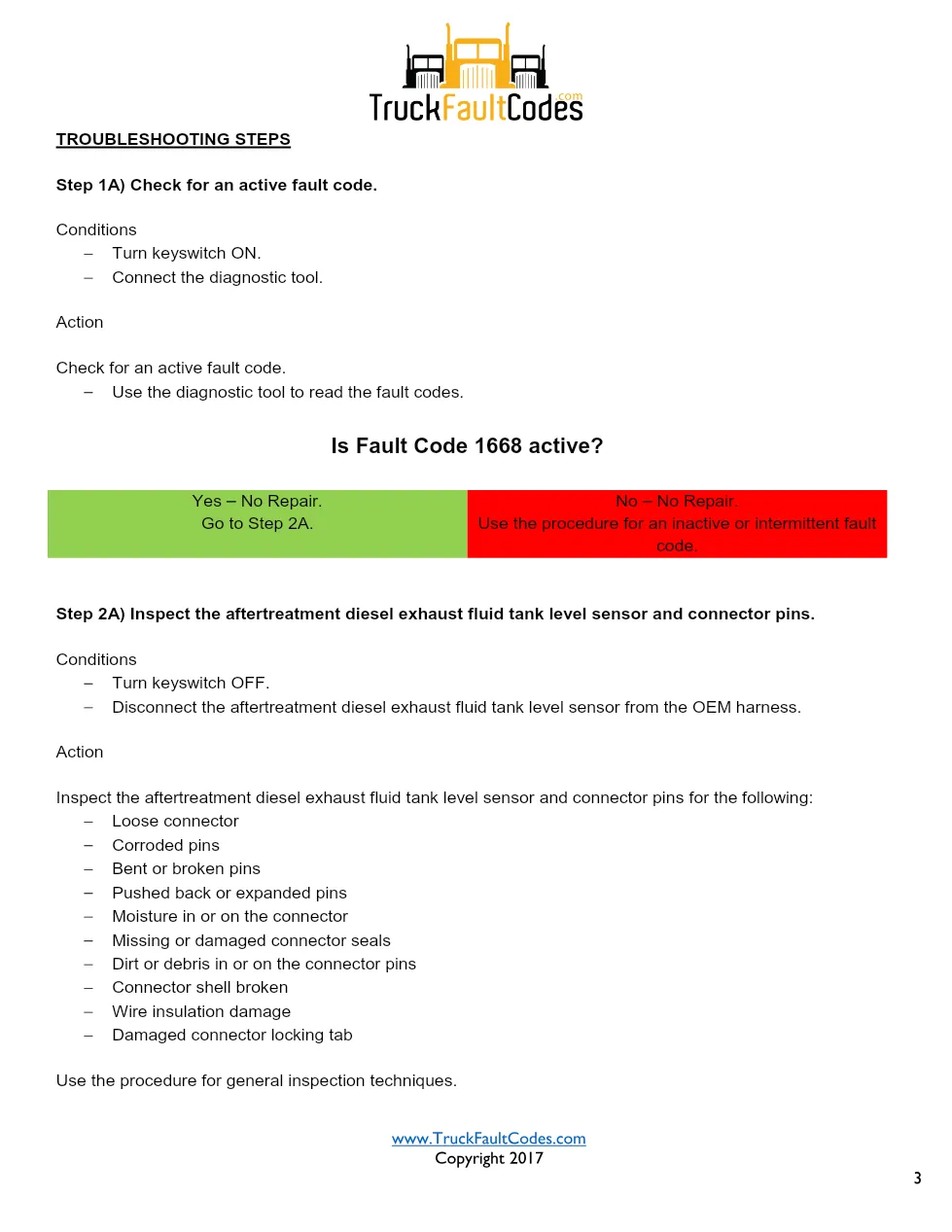 Cummins ISX12 DTC 1668 Diagnostic Procedure ? Aftertreatment - page 3 is available after signing in