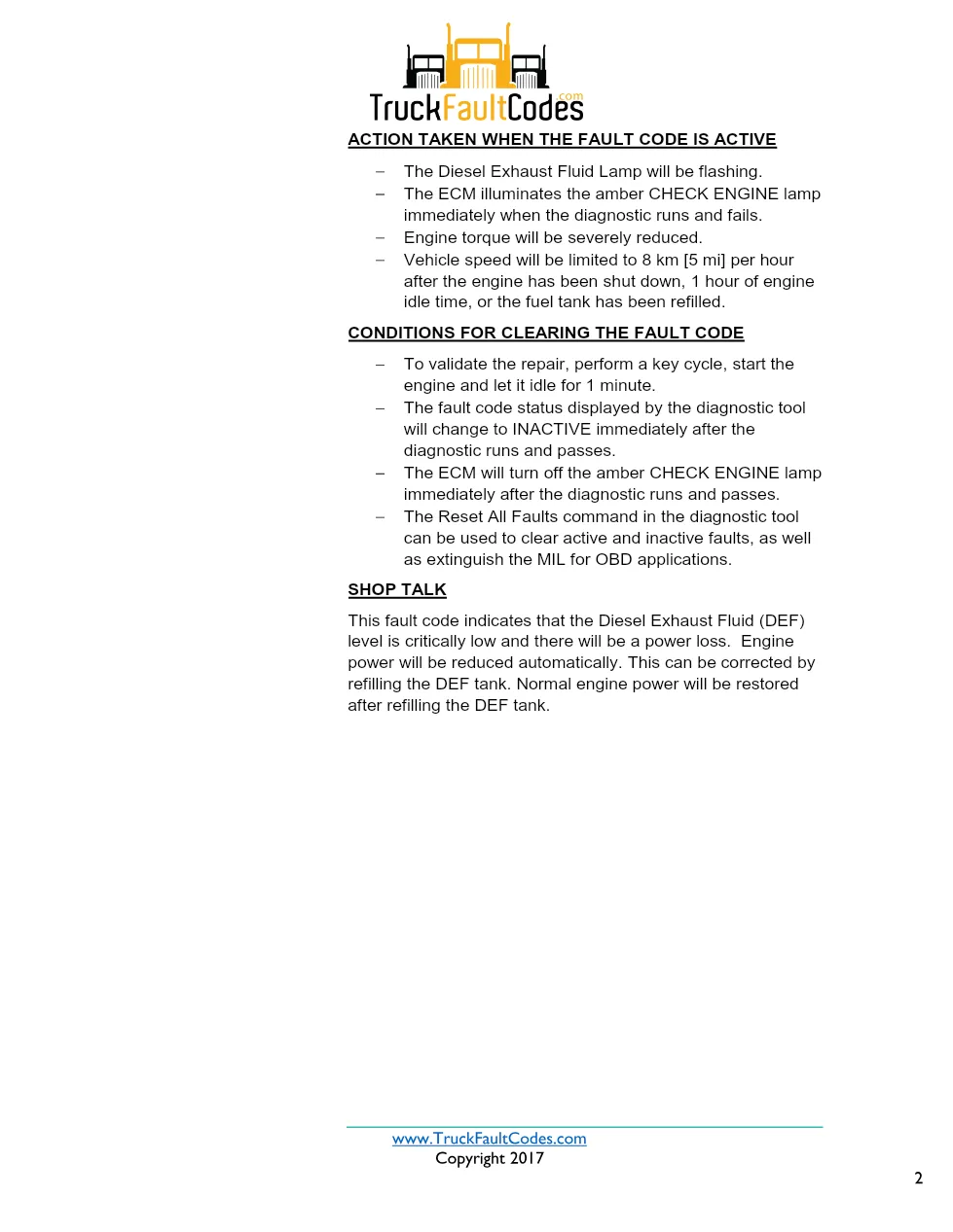 Cummins ISX12 DTC 1673 Diagnostic Procedure ? Aftertreatment - preview page 2 of 3