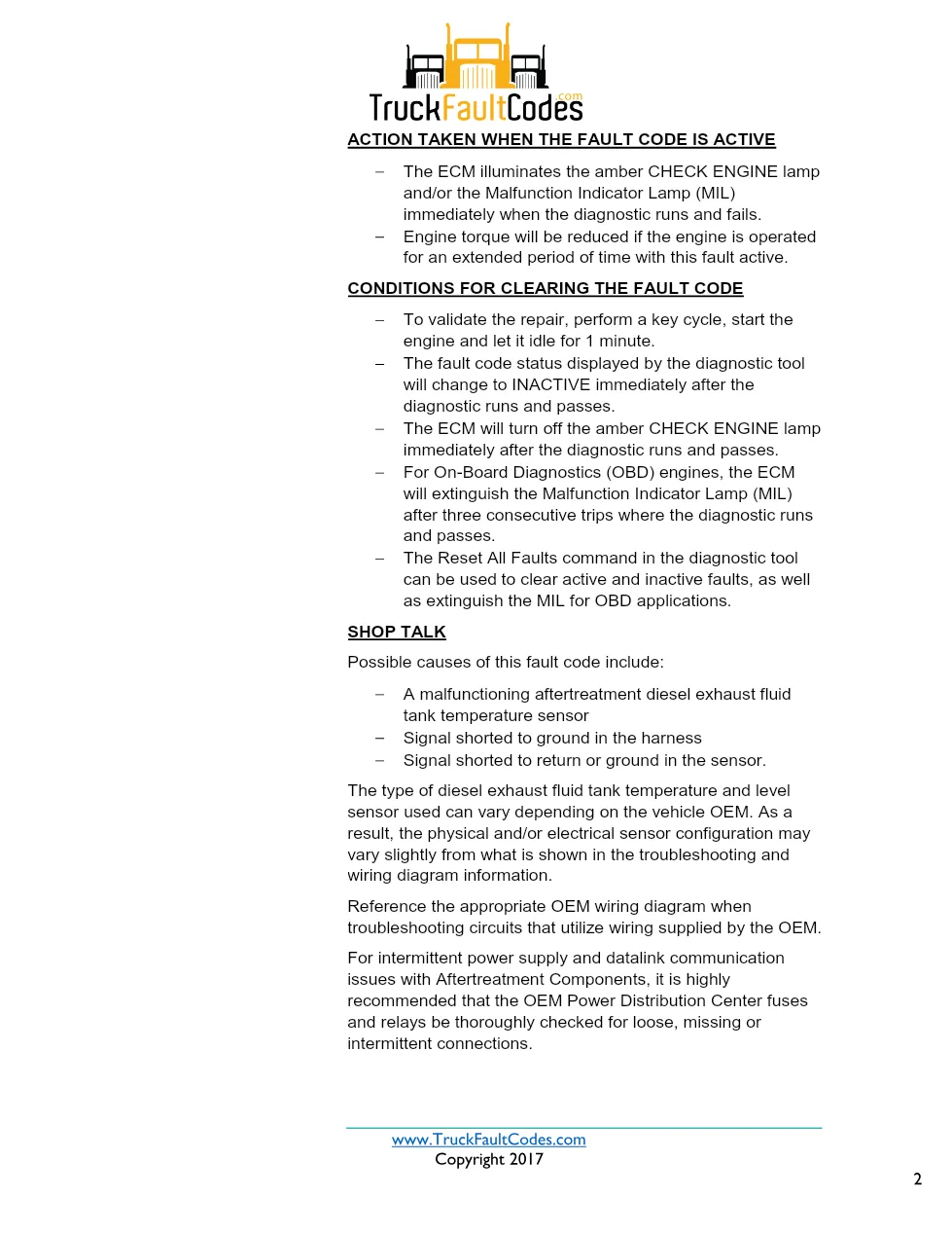 Cummins ISX12 DTC 1677 Diagnostic Procedure ? Aftertreatment - preview page 2 of 3