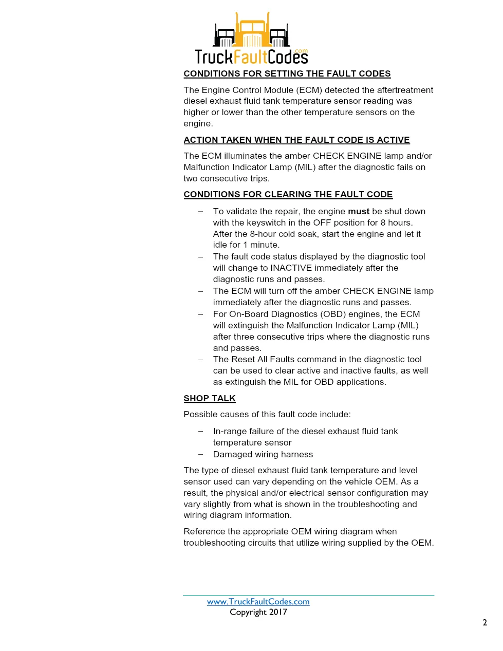 Cummins ISX12 DTC 1679 Diagnostic Procedure ? Aftertreatment - preview page 2 of 3