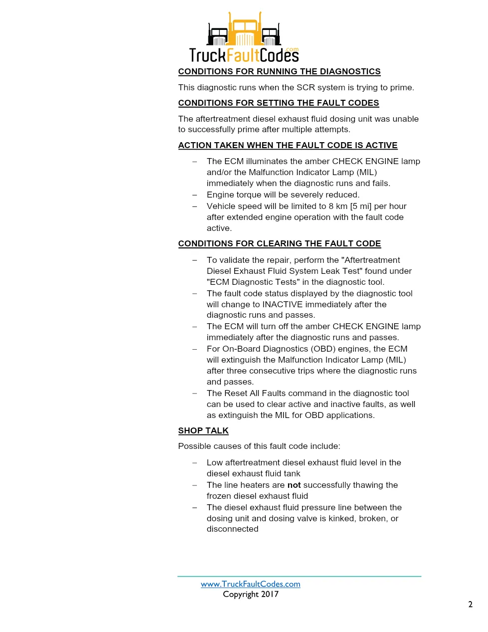 Cummins ISX12 DTC 1682 Diagnostic Procedure ? Aftertreatment - preview page 2 of 3
