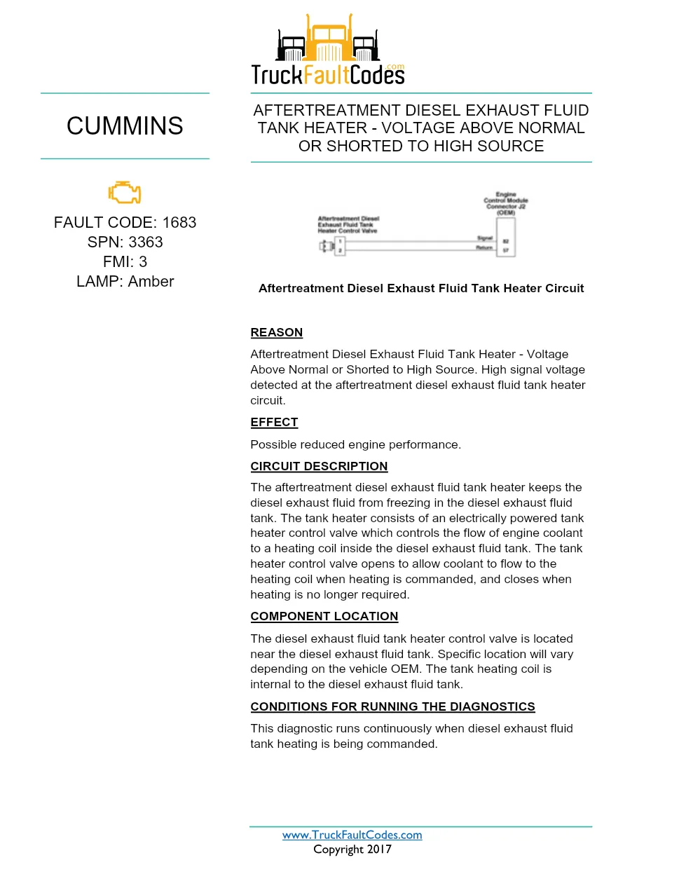 Cummins ISX12 DTC 1683 Diagnostic Procedure ? Aftertreatment - preview page 1 of 3