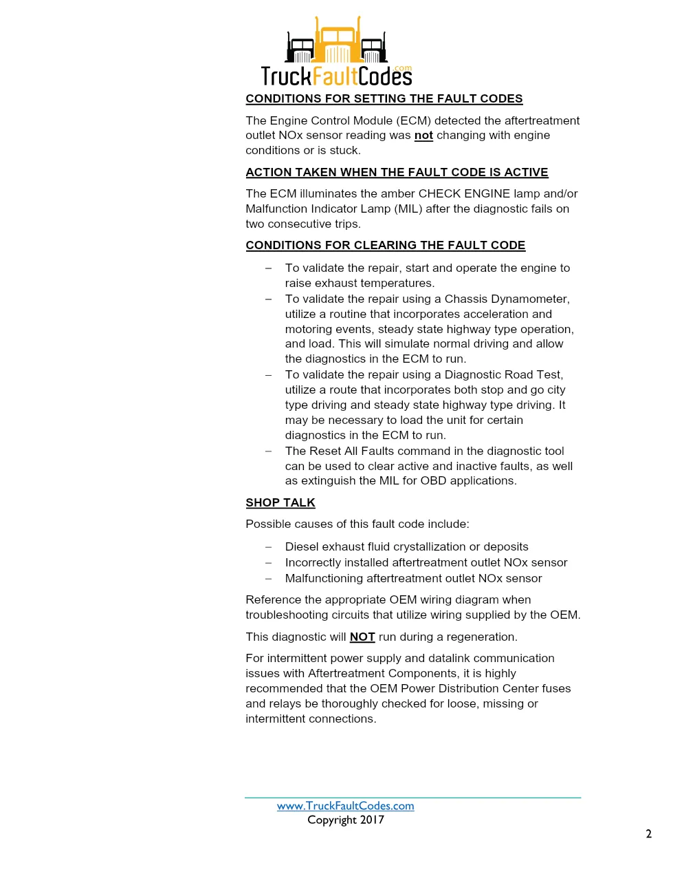 Cummins ISX12 DTC 1694 Diagnostic Procedure ? Aftertreatment - preview page 2 of 3