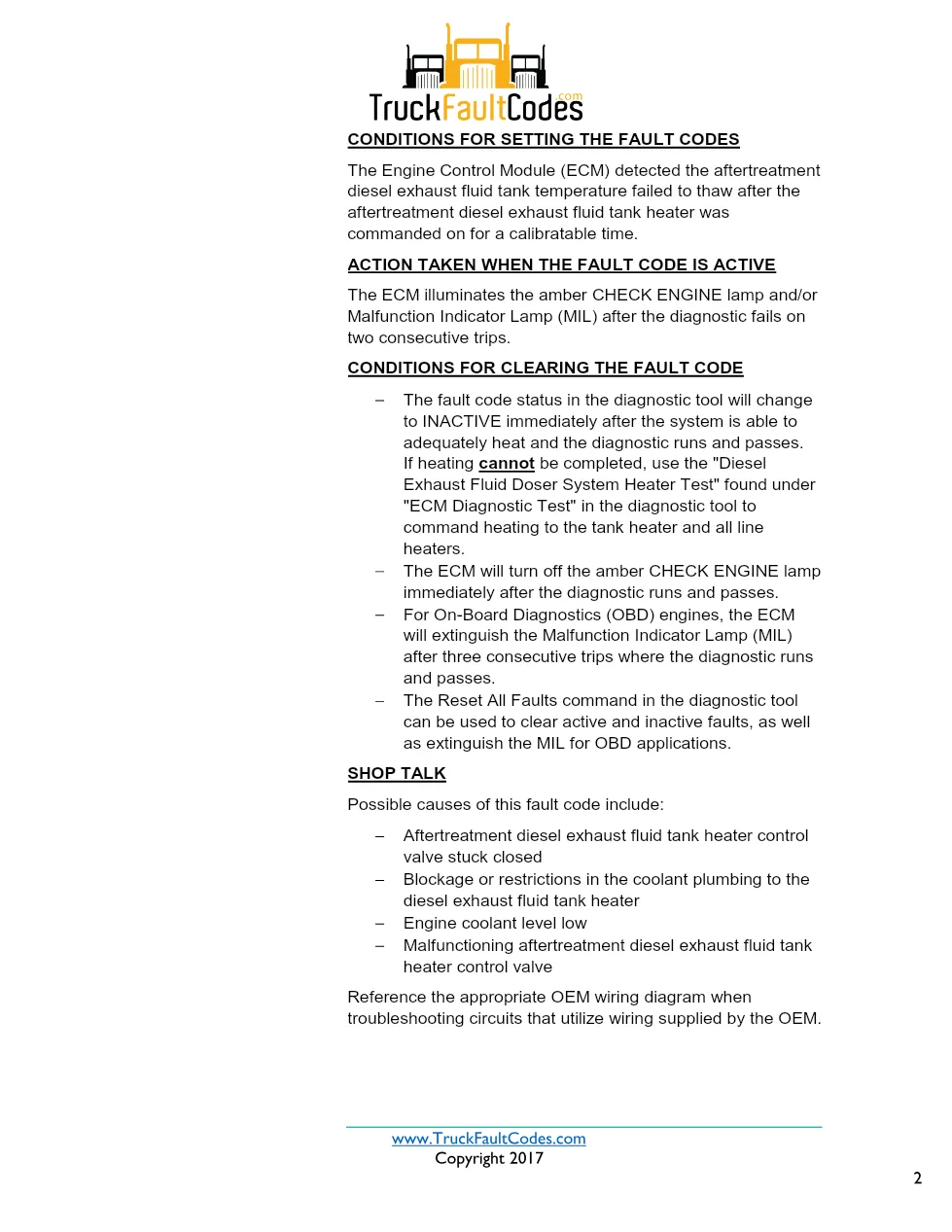 Cummins ISX12 DTC 1712 Diagnostic Procedure ? Aftertreatment - preview page 2 of 3
