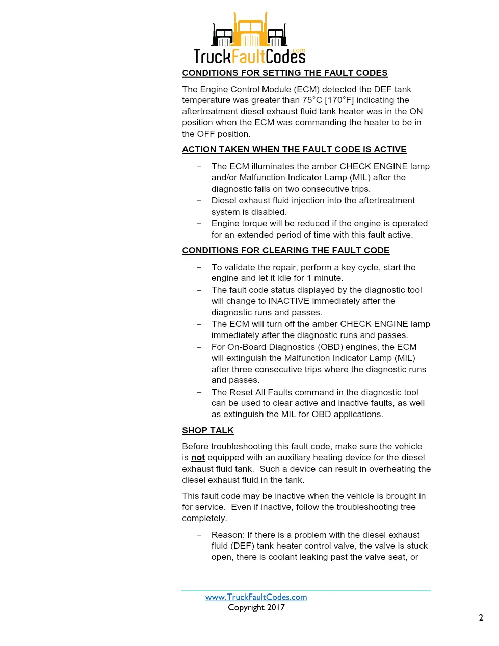 Cummins ISX12 DTC 1713 Diagnostic Procedure ? Aftertreatment - preview page 2 of 3