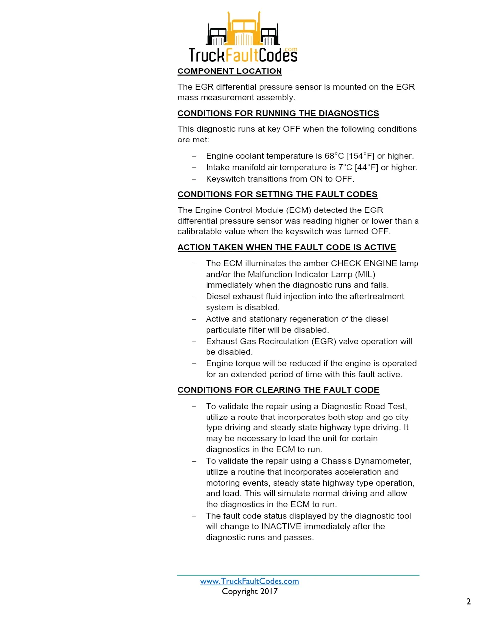 Cummins ISX12 DTC 1866 Diagnostic Procedure ? Exhaust Gas – PDF - preview page 2 of 3