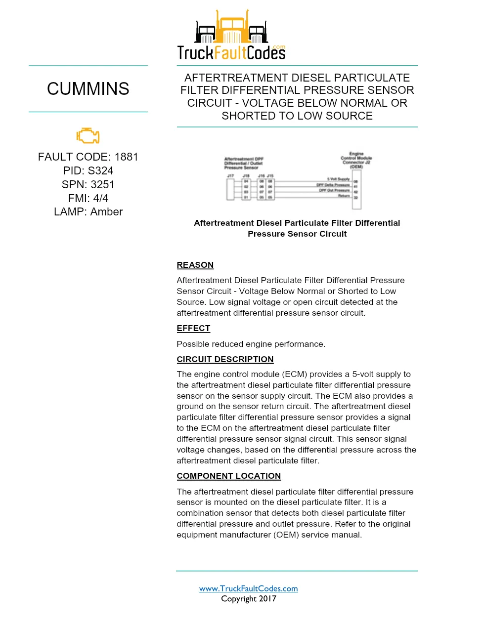 Cummins ISX12 DTC 1881 Diagnostic Procedure ? Aftertreatment - preview page 1 of 3