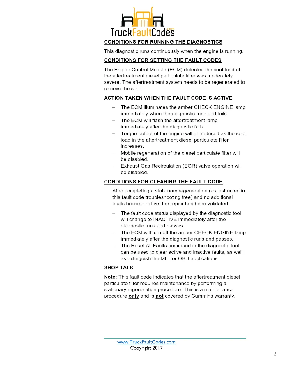 Cummins ISX12 DTC 1921 Diagnostic Procedure ? Aftertreatment - preview page 2 of 3