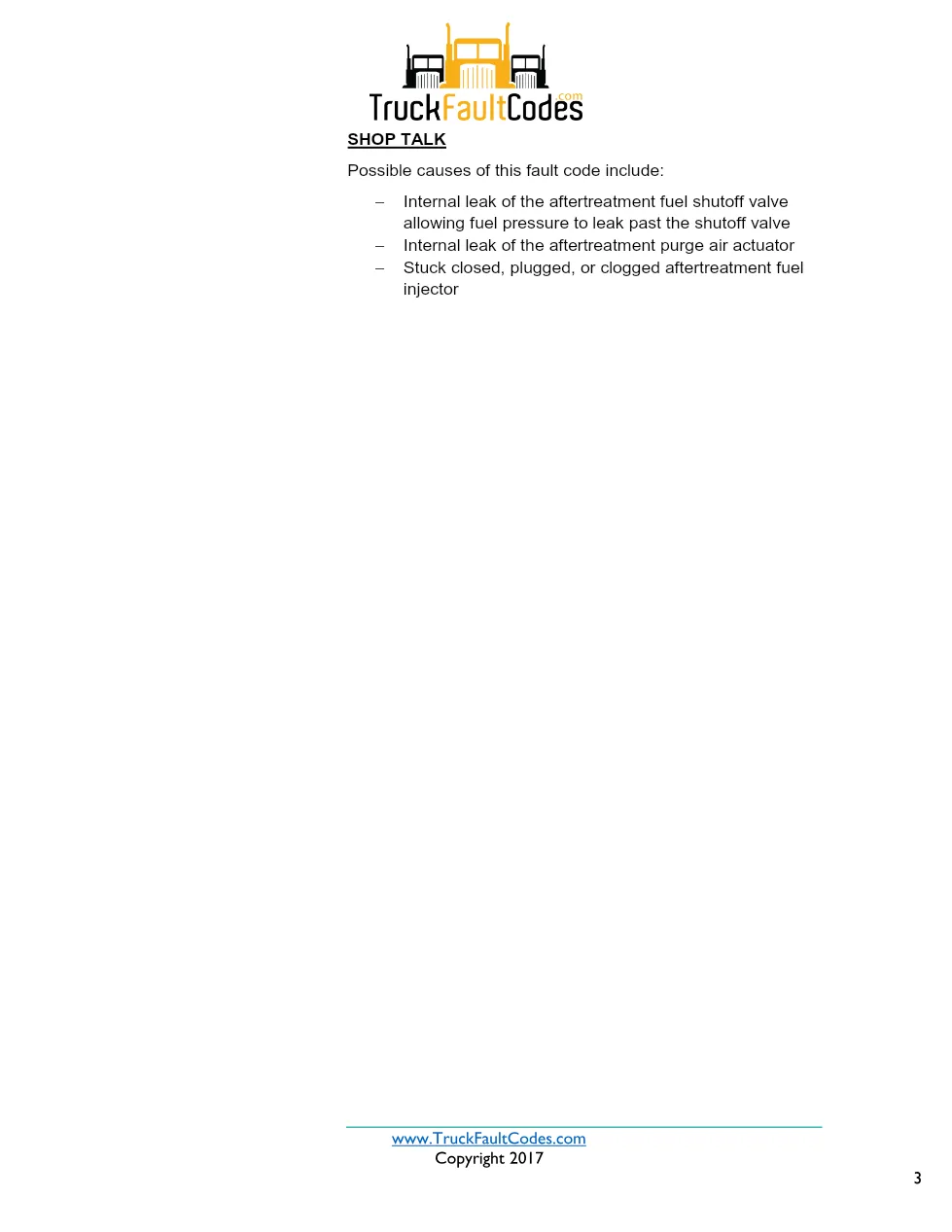 Cummins ISX12 DTC 1925 Diagnostic Procedure ? Aftertreatment Fuel - page 3 is available after signing in