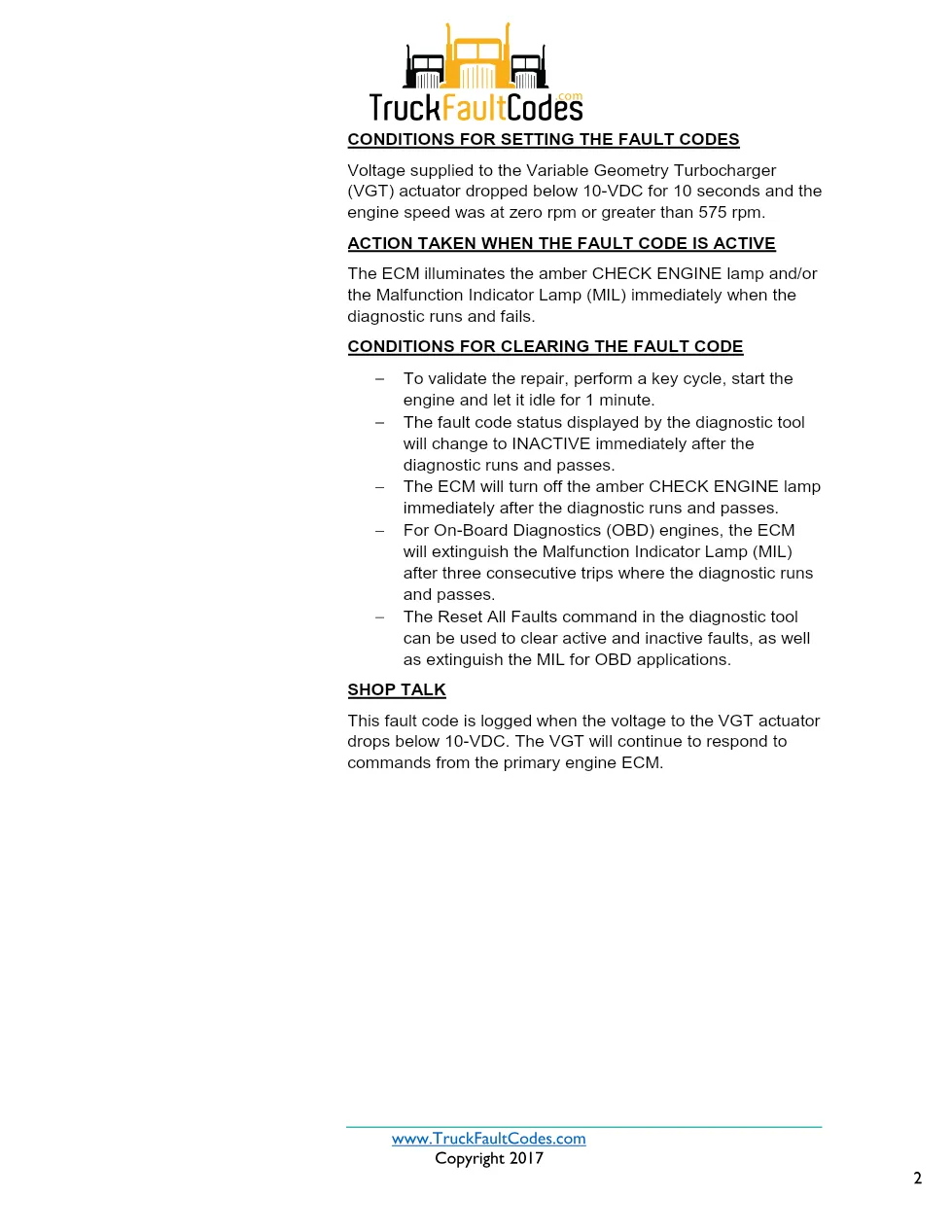 Cummins ISX12 DTC 1938 Diagnostic Procedure ? ECU Power Output - preview page 2 of 3