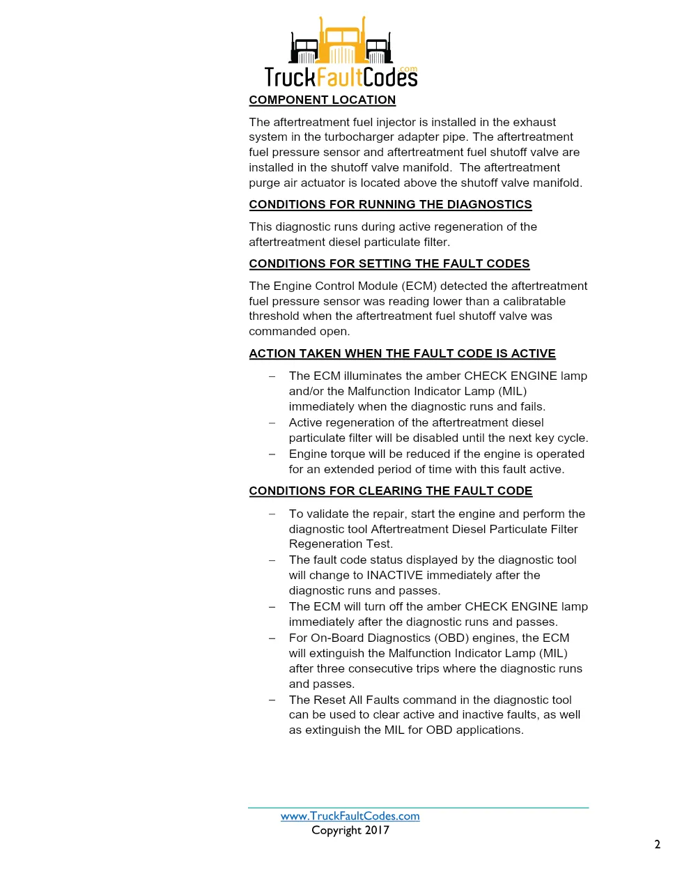 Cummins ISX12 DTC 1963 Diagnostic Procedure ? Aftertreatment Fuel - preview page 2 of 3