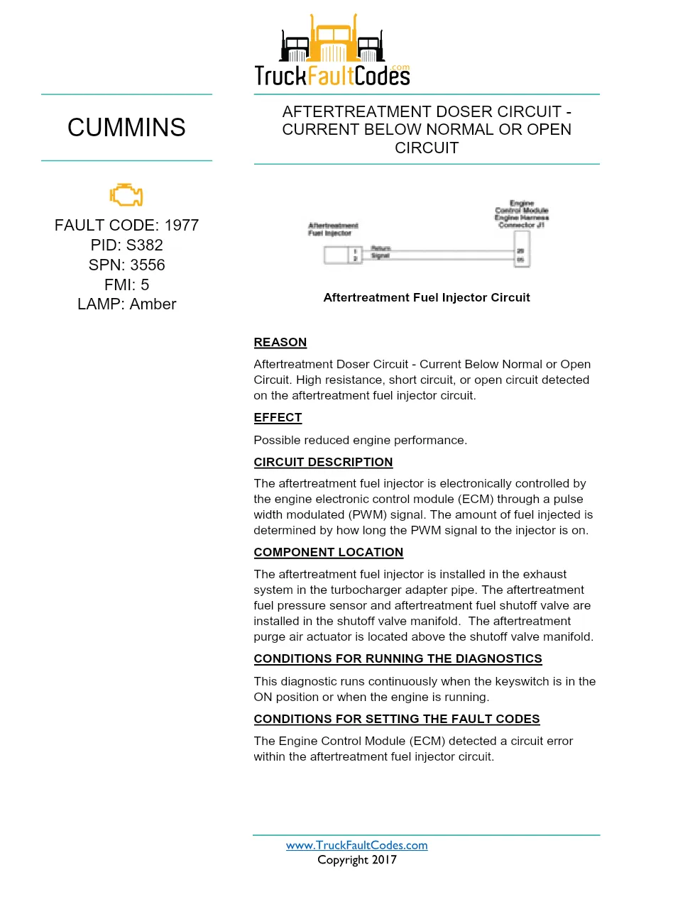 Cummins ISX12 DTC 1977 Diagnostic Procedure ? Aftertreatment - preview page 1 of 3
