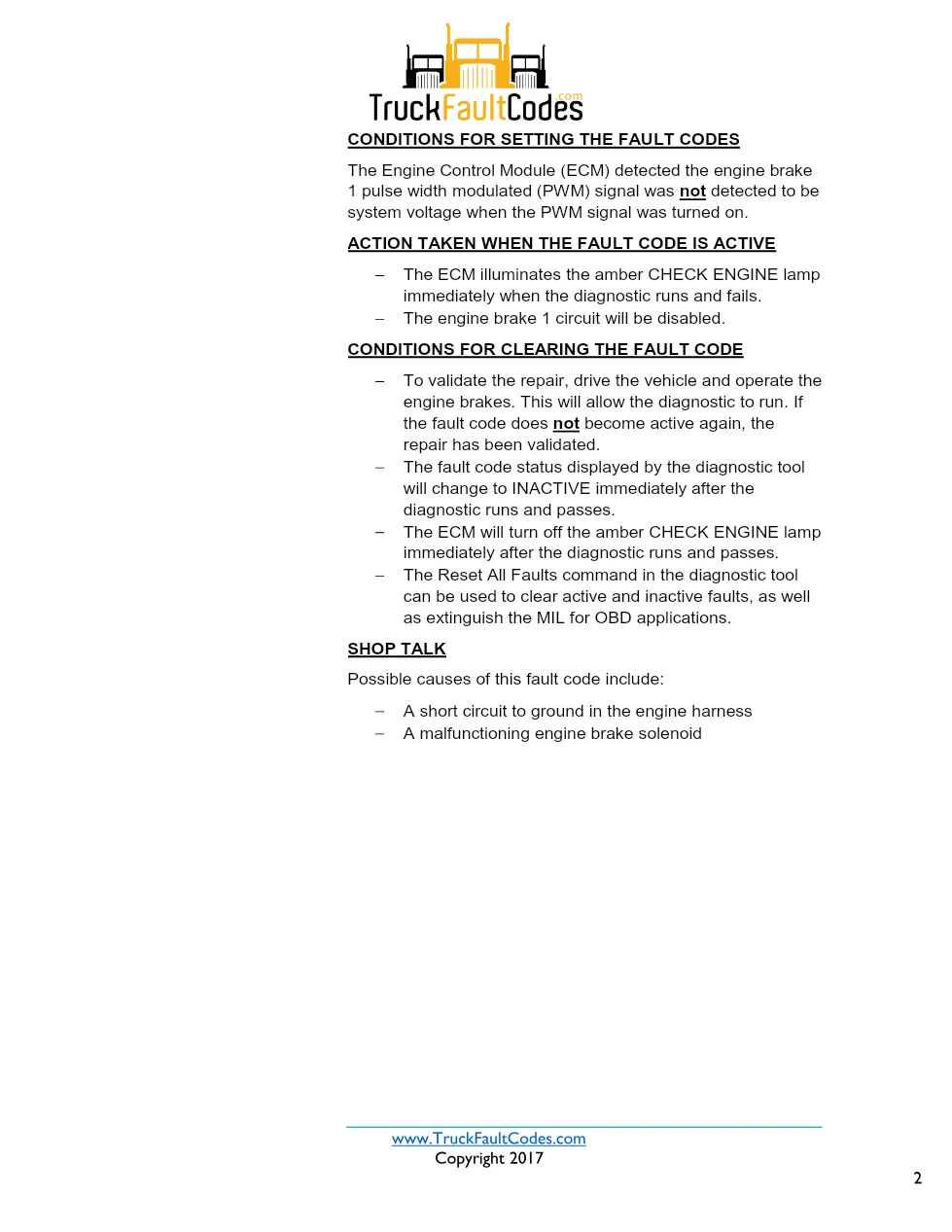 Cummins ISX12 DTC 2183 Diagnostic Procedure ? Engine Brake – PDF - preview page 2 of 3