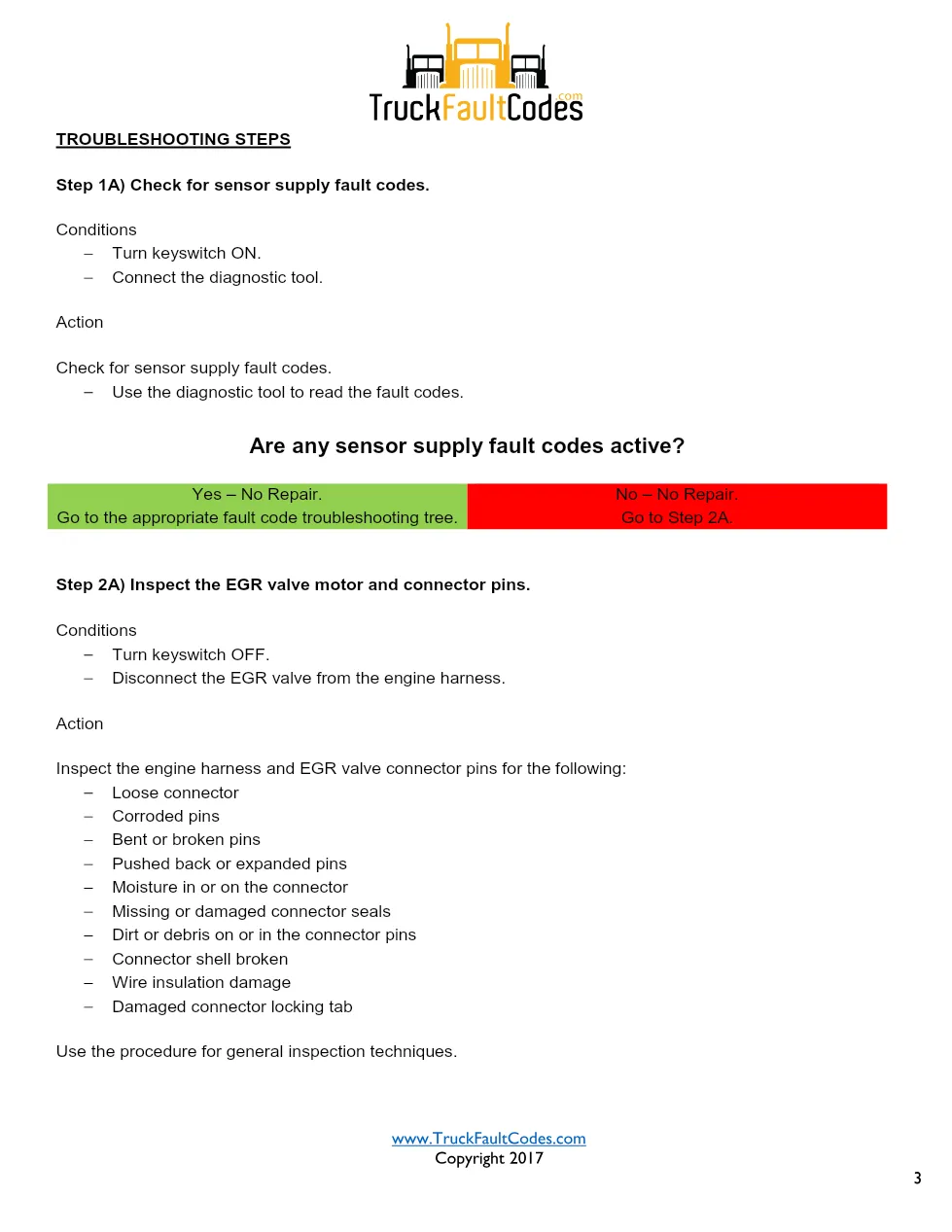 Cummins ISX12 DTC 2272 Diagnostic Procedure ? EGR Valve Position - page 3 is available after signing in