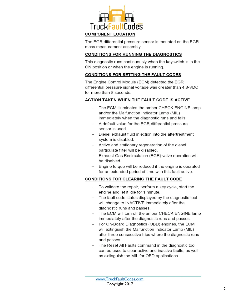 Cummins ISX12 DTC 2273 Diagnostic Procedure ? Exhaust Gas – PDF - preview page 2 of 3