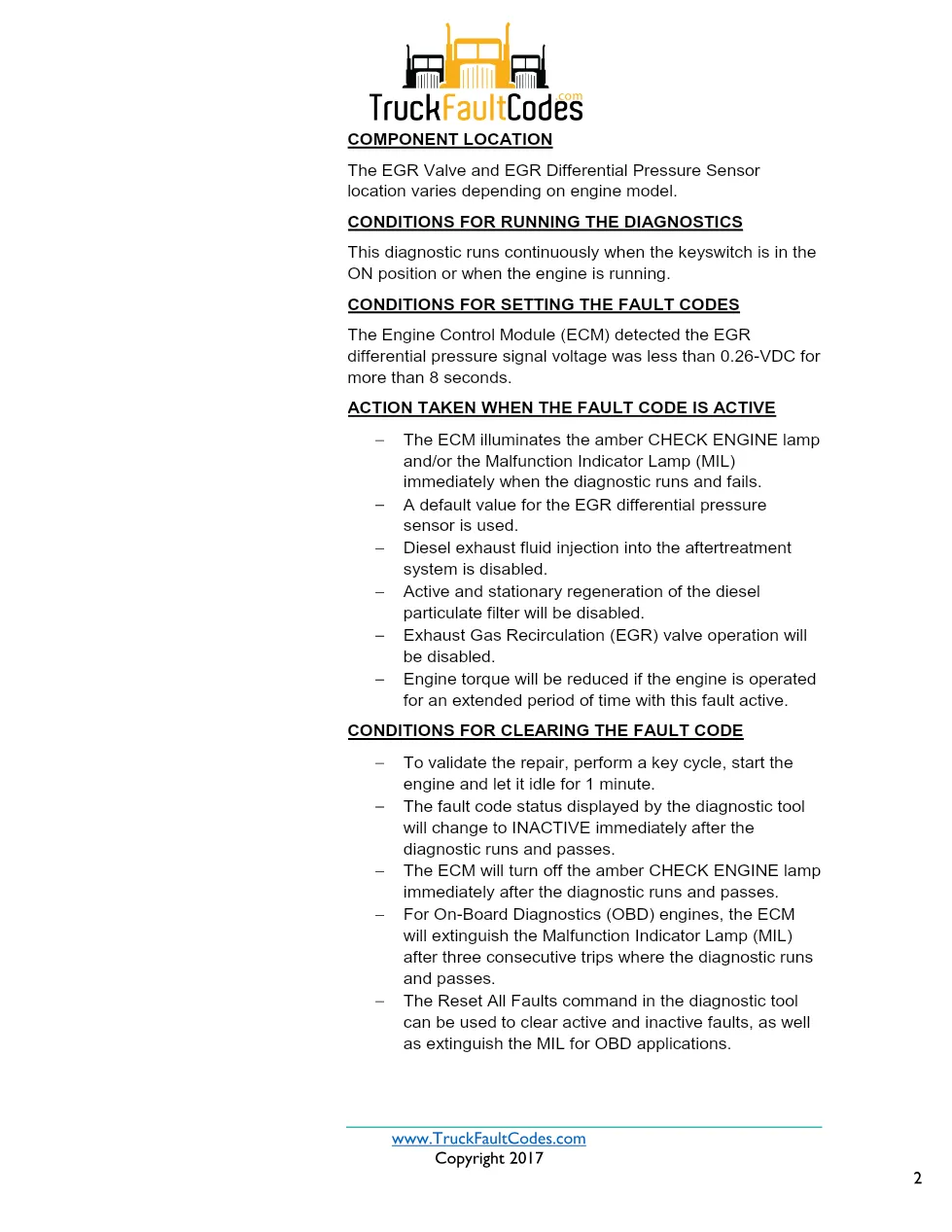 Cummins ISX12 DTC 2274 Diagnostic Procedure ? Exhaust Gas – PDF - preview page 2 of 3