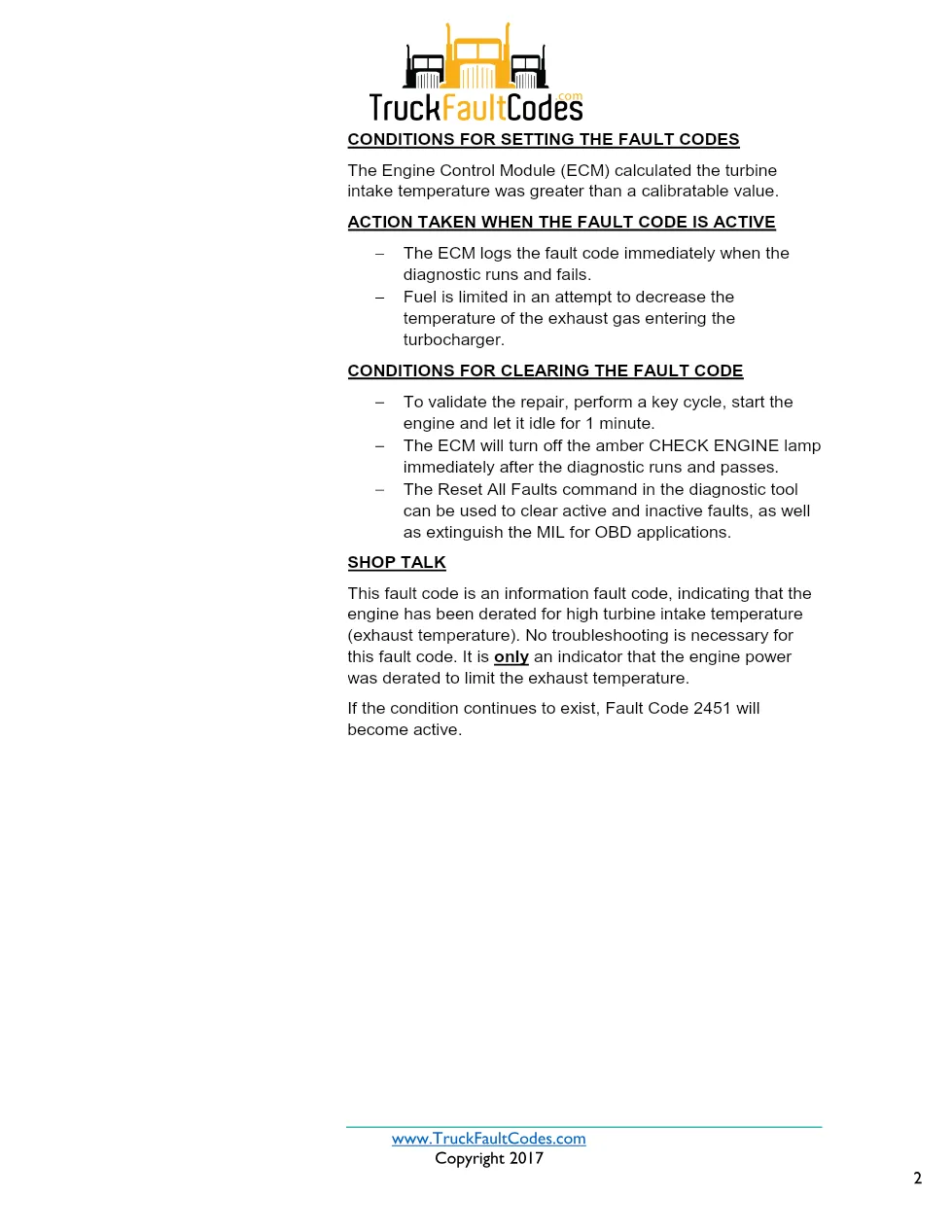 Cummins ISX12 DTC 2346 Diagnostic Procedure ? Turbocharger – PDF - preview page 2 of 3