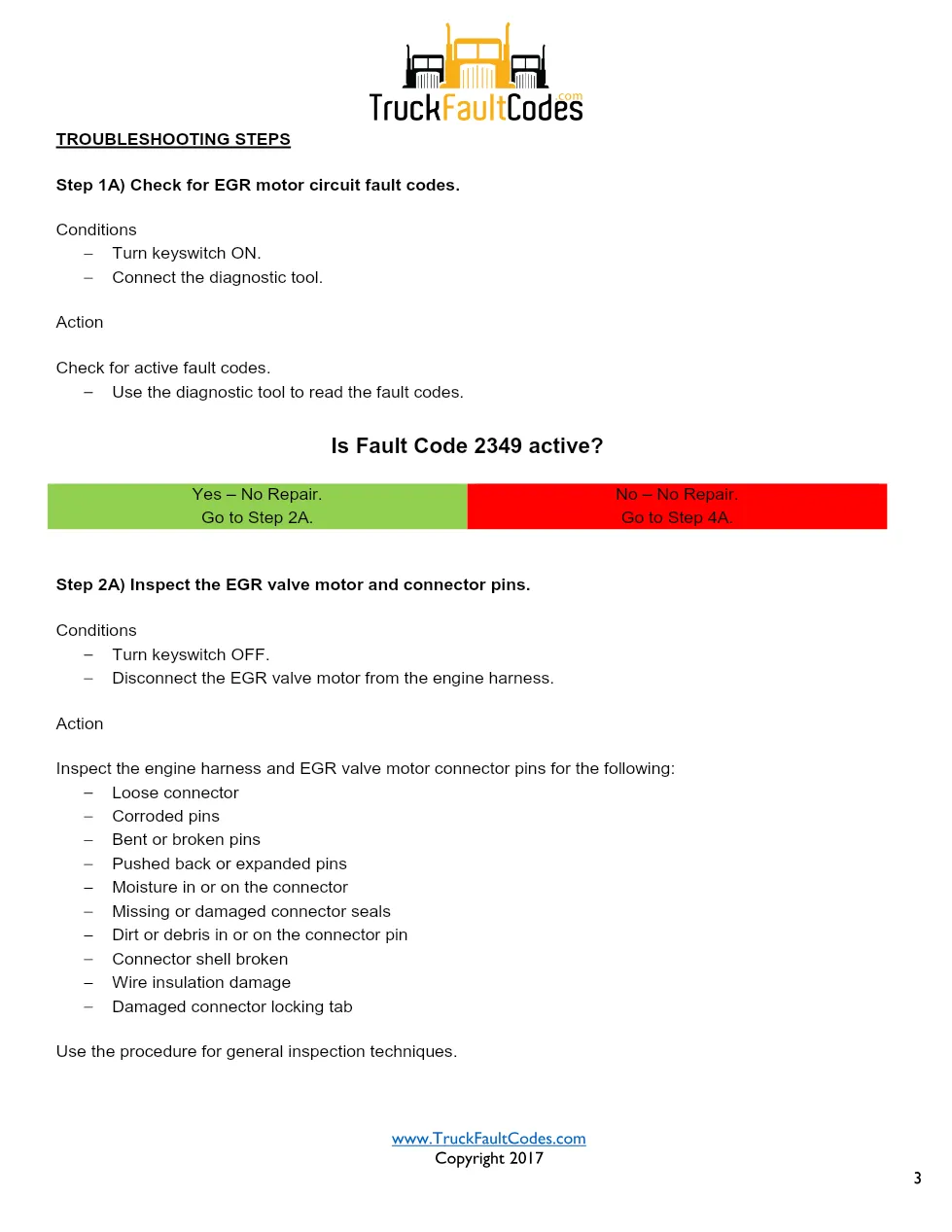 Cummins ISX12 DTC 2349 Diagnostic Procedure ? EGR Valve Control - page 3 is available after signing in