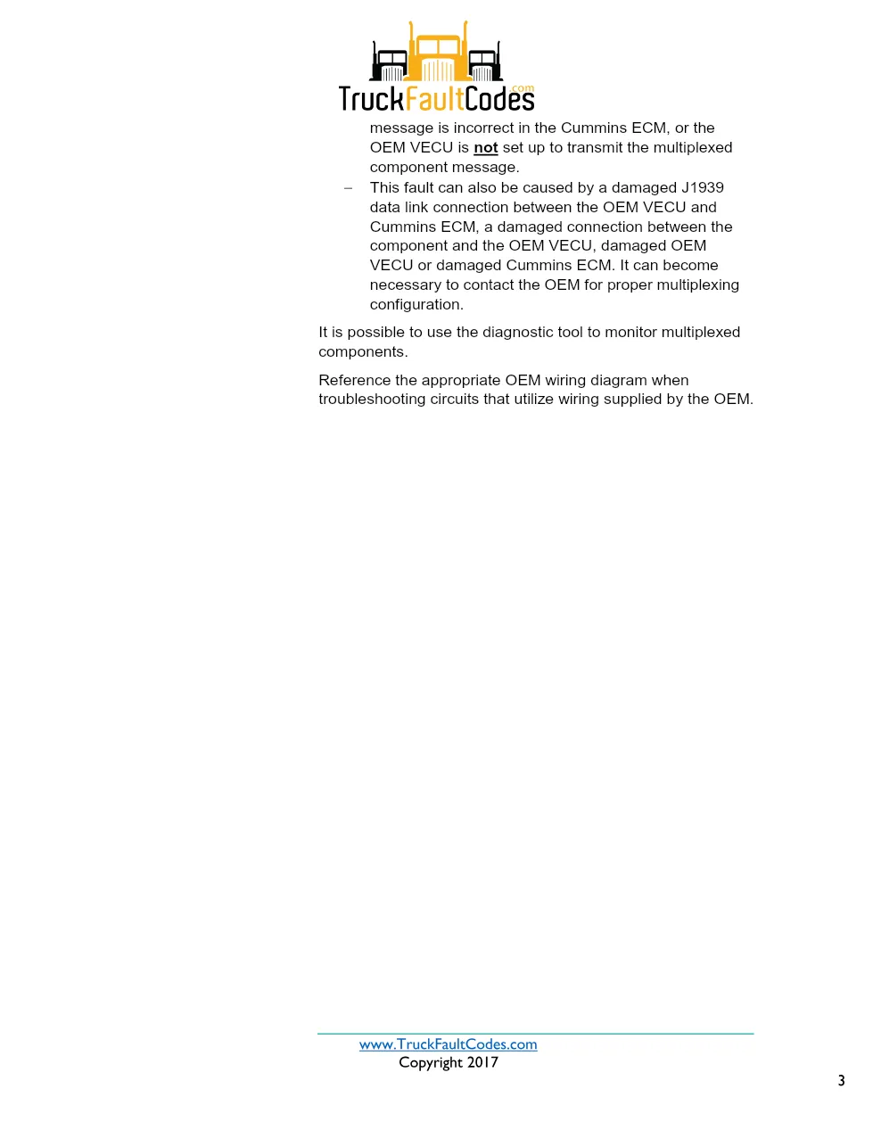 Cummins ISX12 DTC 285 Diagnostic Procedure ? SAE J1939 – 6 pages - page 3 is available after signing in