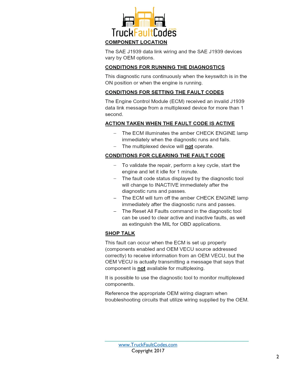 Cummins ISX12 DTC 286 Diagnostic Procedure ? SAE J1939 – 5 pages - preview page 2 of 3