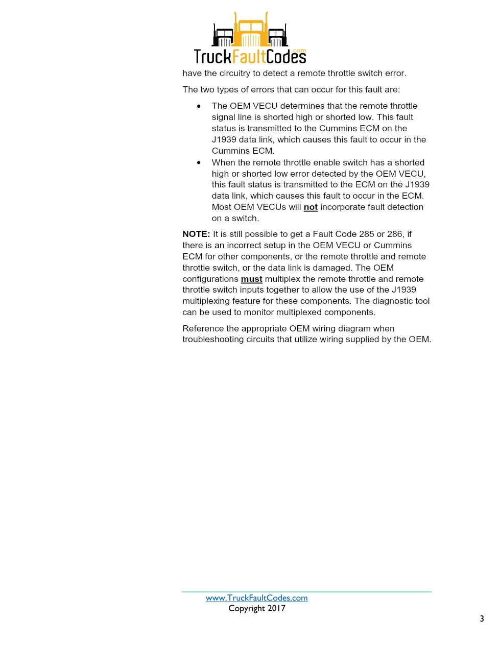 Cummins ISX12 DTC 288 Diagnostic Procedure ? SAE J1939 – 7 pages - page 3 is available after signing in