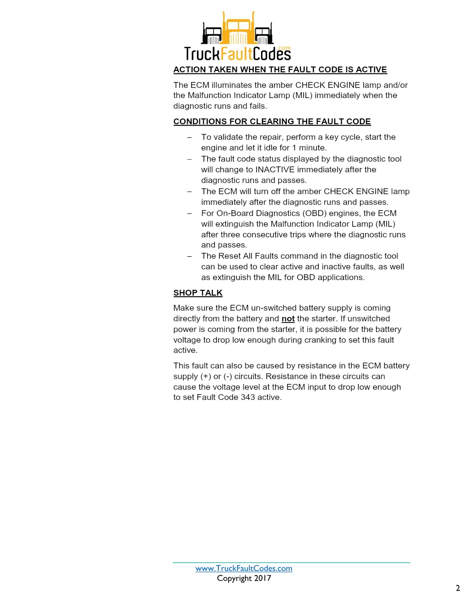 Cummins ISX12 DTC 343 Diagnostic Procedure ? Engine Control – PDF - preview page 2 of 3
