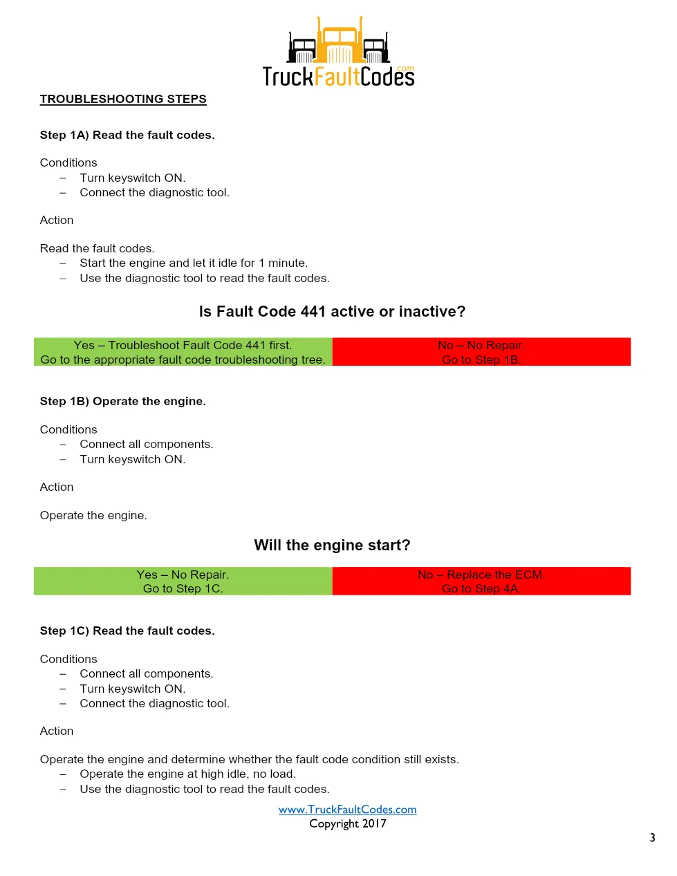 Cummins ISX12 DTC 351 Diagnostic Procedure ? Injector Power – PDF - page 3 is available after signing in