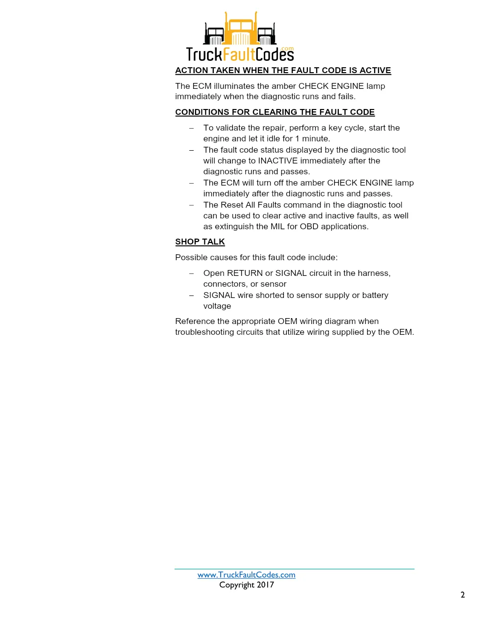 Cummins ISX12 DTC 428 Diagnostic Procedure ? Water-in-Fuel – PDF - preview page 2 of 3