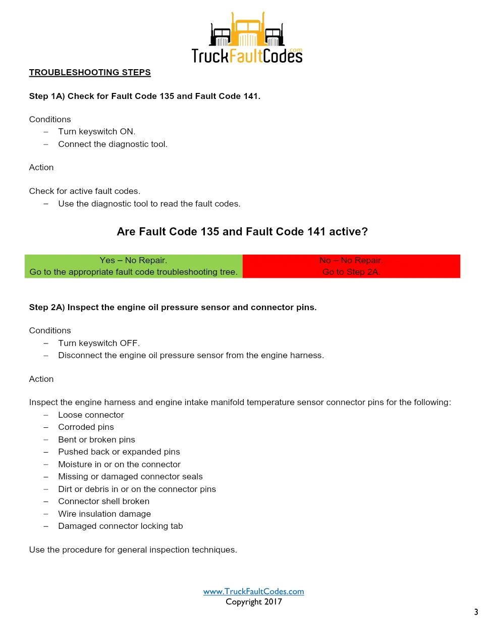 Cummins ISX12 DTC 435 Diagnostic Procedure ? Engine Oil Rifle - page 3 is available after signing in