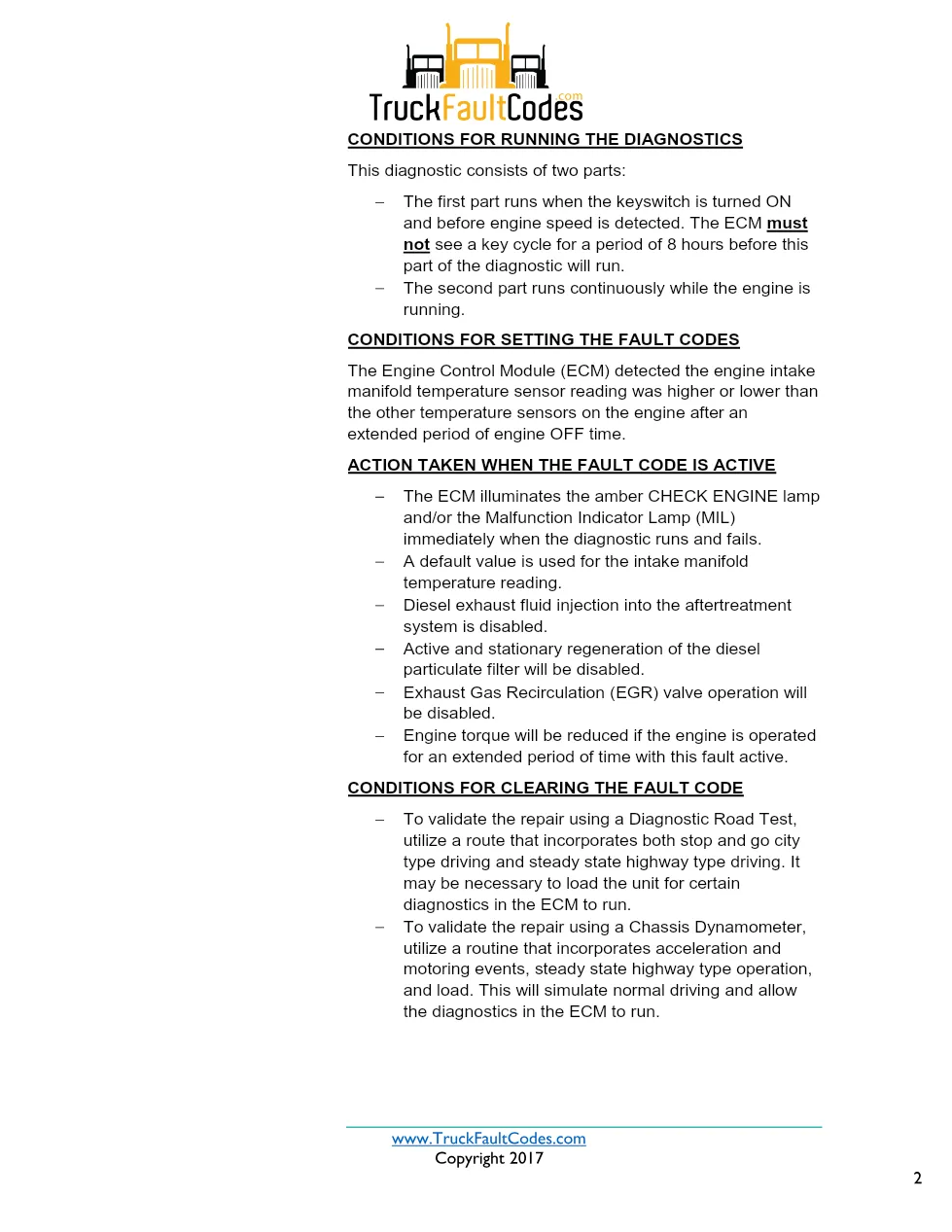 Cummins ISX12 DTC 436 Diagnostic Procedure ? Intake Manifold 1 - preview page 2 of 3