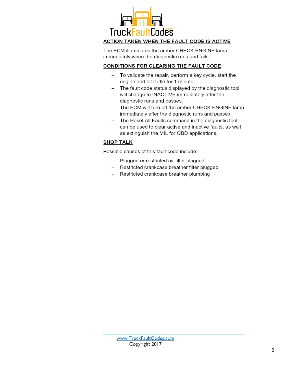 Cummins ISX12 DTC 629 Diagnostic Procedure ? Turbocharger 1 – PDF - preview page 2 of 3