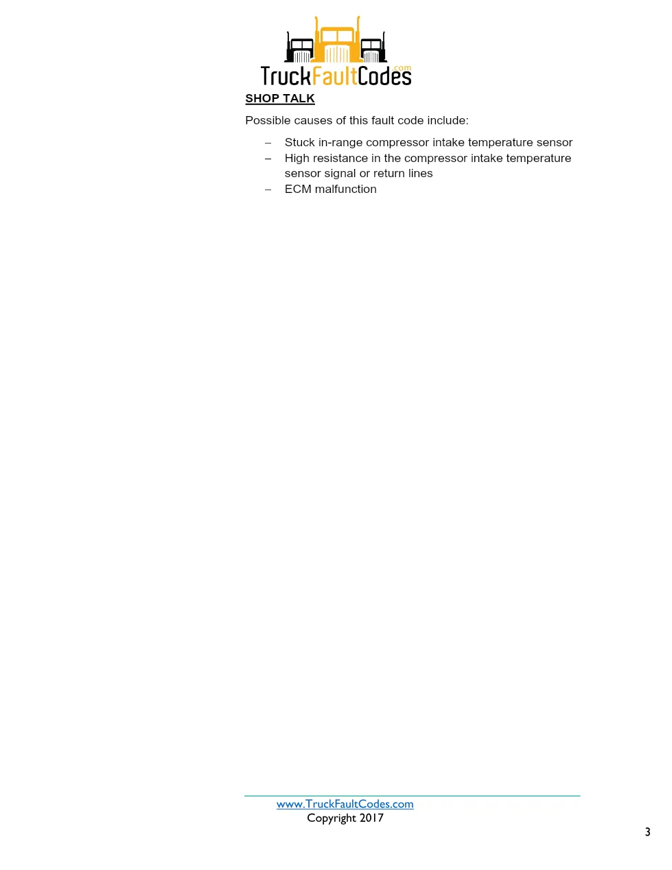 Cummins ISX12 DTC 693 Diagnostic Procedure ? Turbocharger 1 – PDF - page 3 is available after signing in